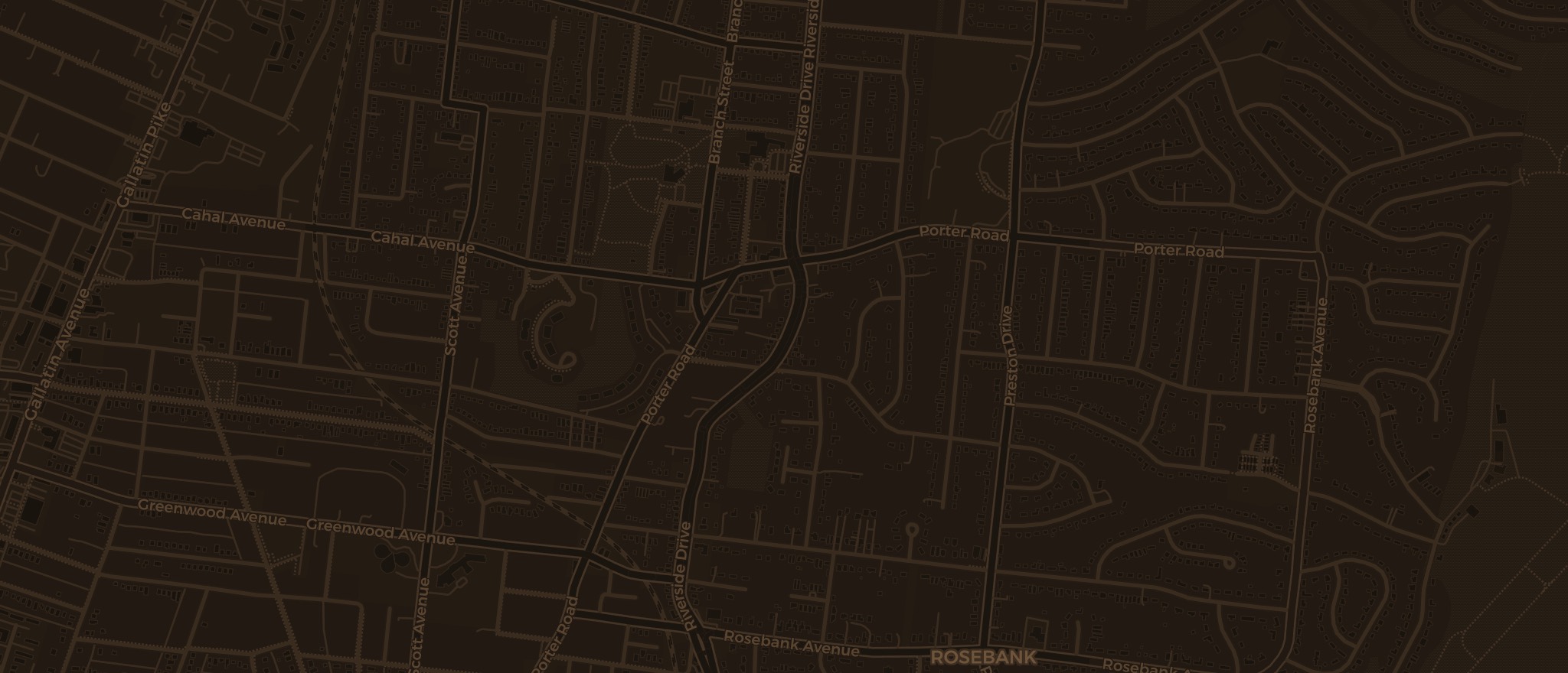 Map of Rosebank in East Nashville showing Riverside Station at 1530 Riverside Drive, with Porter Road, Gallatin Pike and Rosebank Avenue nearby.
